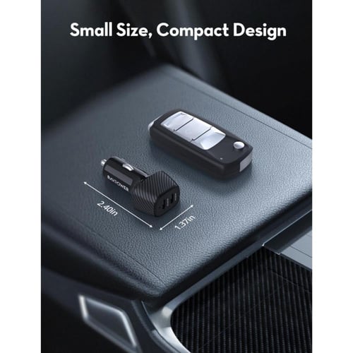 راف بور - شاحن سيارة بمنفذين تايب سي و بقوة 60 واط...