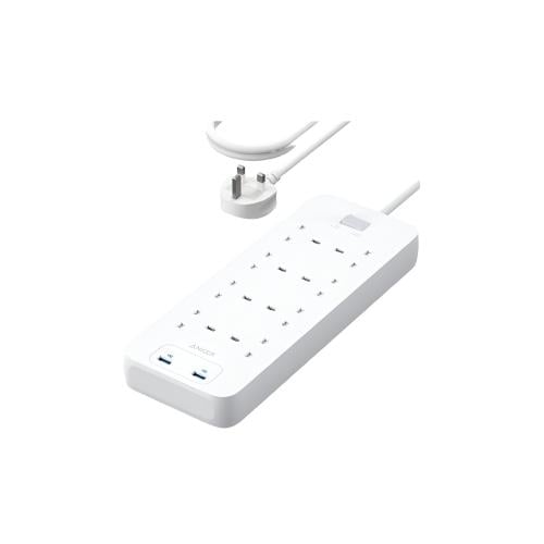 انكر - توصيلة بـ8 منافذ طاقة مع منفذين USB-A بطول...