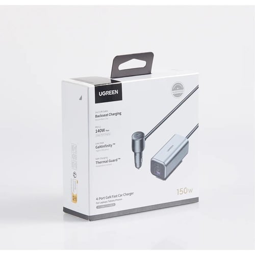 يوجرين - شاحن سيارة سريع 150 واط 3منافذ تايب سي وم...