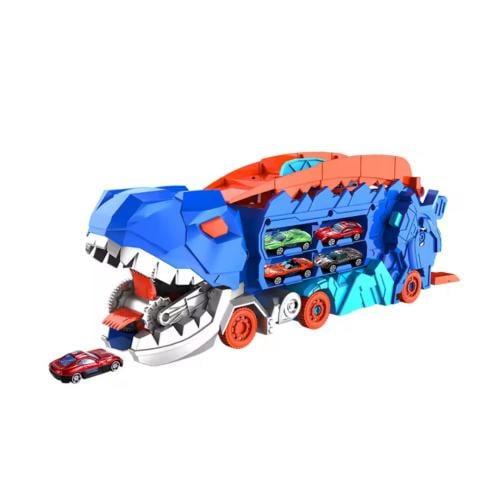 شاحنة ديناصور مع مسار سباق متعددة الالوان