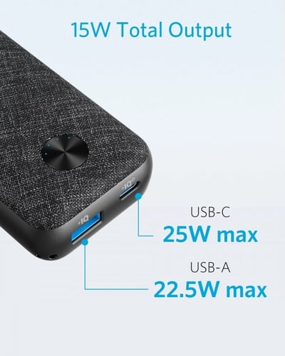 انكر - بطارية باوركور ميترو بمنفذ USB ومنفذ تايب س...