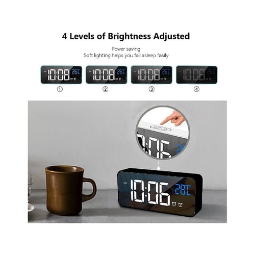 ساعة منبه - رقمية LED مع درجة حرارة