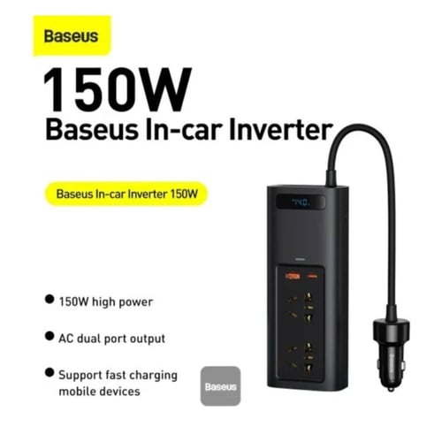 بيسوس - توصيلة سيارة بقوة 150 واط و220 فولت بمنفذ...