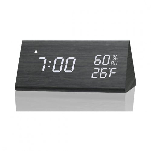 ساعة منبه رقمية مع شاشة عرض رقمية LED الكترونية خش...