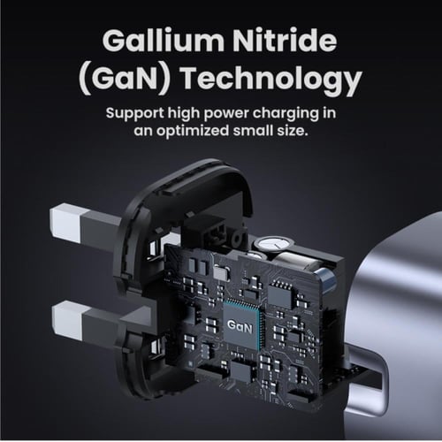 يوجرين - شاحن جداري يوجرين بمنفذ PD بتقنية GaN وبق...