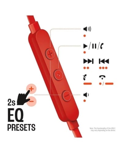 جي بي ال - سماعة اذن تون 305C تايب سي - احمر