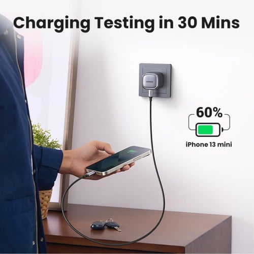 يوجرين - شاحن جداري يوجرين بمنفذ PD بتقنية GaN وبق...