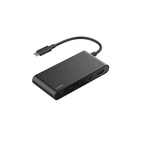 بلكين - موزع تايب سي بخمسة منافذ مع HDMI 4K وPower Delivery حتى 100 واط - أسود