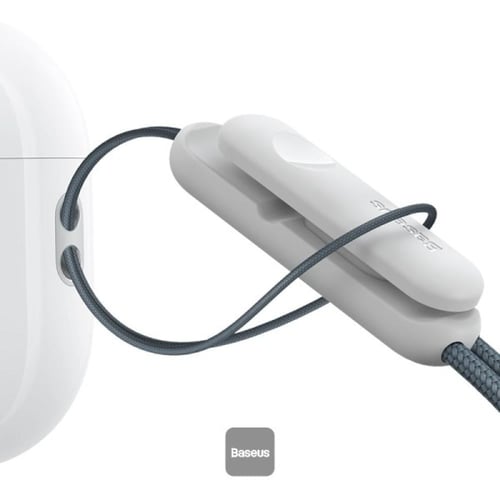 بيسوس - تعليقة لسماعات بلوتوث وايربودز - رمادي