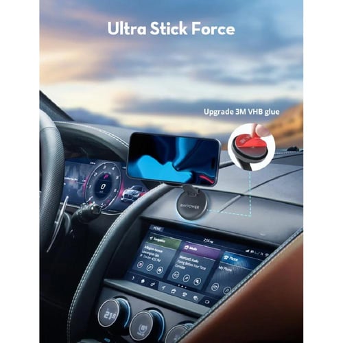 راف باور - ستاند جوال ماج سيف للسيارة - اسود