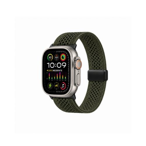 iBAND - سير ساعة أبل قماشي مناسب لمقاسات 45 / 46 / 49 ملم - أخضر