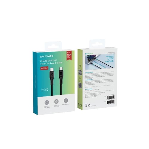 راف باور - كيبل شحن سريع بقوة 100 واط تايب سي الى...