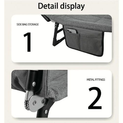 كرسي استرخاء 6 وضعيات يتحول لسرير قابل للطي مع جيب...