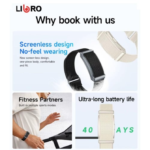 ليبرو - سوار تتبع رياضي ذكي مقاوم للماء - اسود