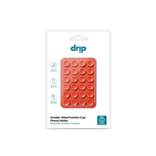 دريب - لصقة Drip سيليكون بشفط مزدوج للجوال - اصفر