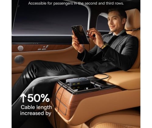 بيسوس - شاحن سيارة بقوة 105 واط متعدد المخارج بكيب...