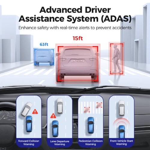 LNDU - داش كام V820 كاميرا سيارة أمامية بدقة 4K وخ...