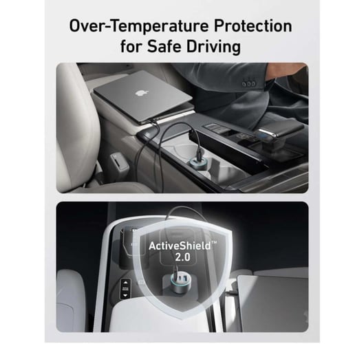 انكر - شاحن سيارة بقوة 67 واط بمنفذين تايب سي ومنف...