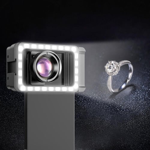 أبيكسل - عدسة ماكرو HD 100MM مع ضوء LED - اسود