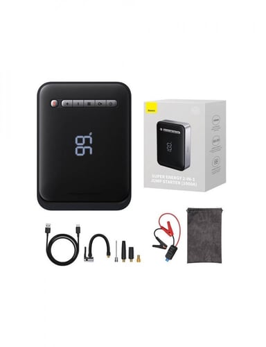 بيسوس - بطارية 8000 ملي امبير 2 في 1 شحن السياره م...