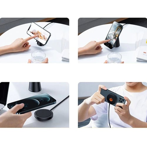 بيسوس - حامل مغناطيسي وشاحن لاسلكي - اسود