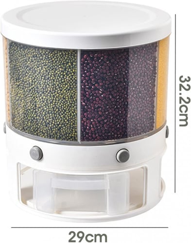 منظم الأرز والحبوب مع وعاء مقياس ،سعة 10 كجم