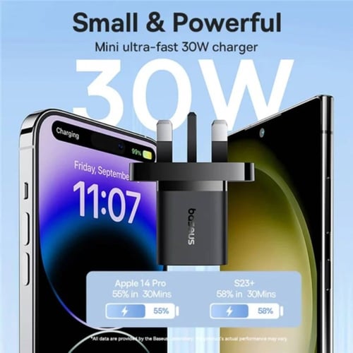 بيسوس - فيش جداري بمنفذ تايب سي بقوة 30 واط متعدد...