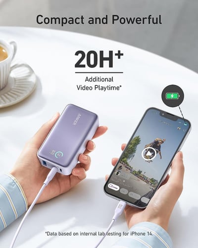 انكر - بطارية متنقلة بسعة 10,000 ملى امبير بقوة 30...