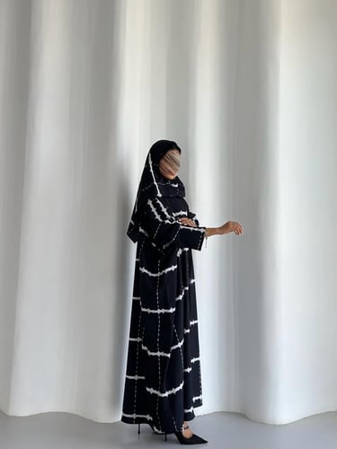 عباية كريب كحلي غامق نص بشت