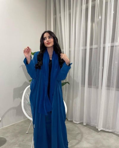 عباية لنن امريكي نص بشت تركواز