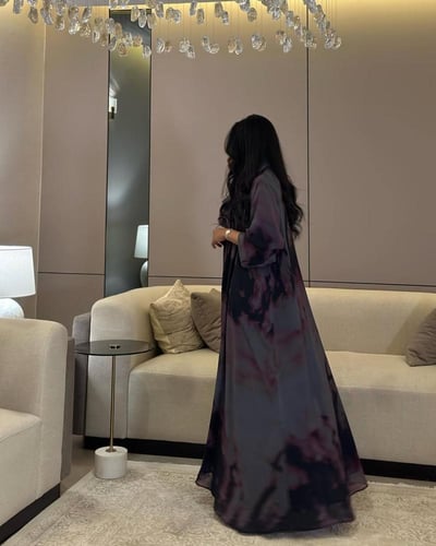 عباية شيفون طبقتين القصة كلوش .