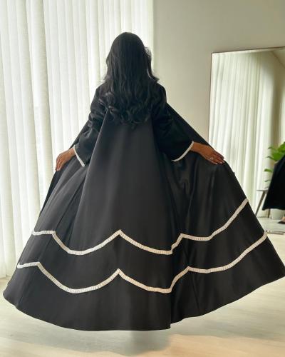 عباية كريب تايواني مع كلفة مكسرة قصة كلوش