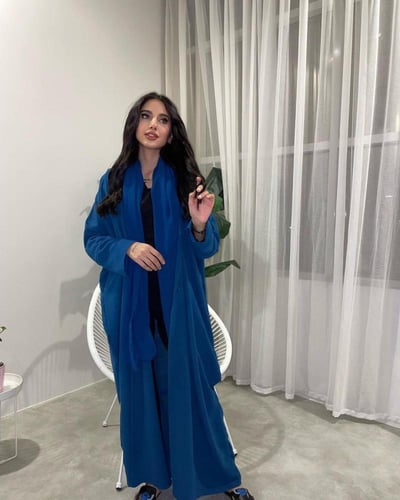 عباية لنن امريكي نص بشت تركواز