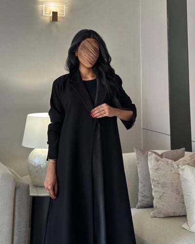 عباية بليزر مبطن كتان مع تفتة ستريتش