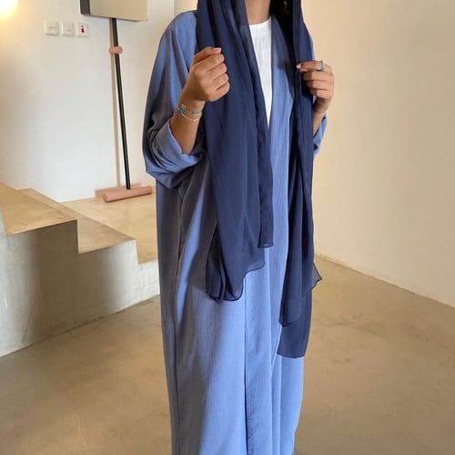 عباية لنن أزرق نص بشت