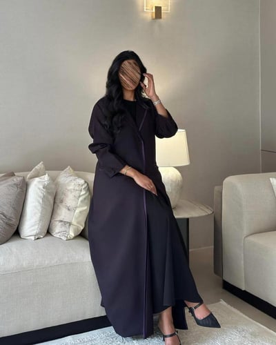 عباية بليزر مبطن كتان بنفسجي