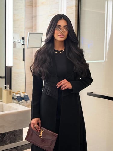 عباية كريب اسود مبطن