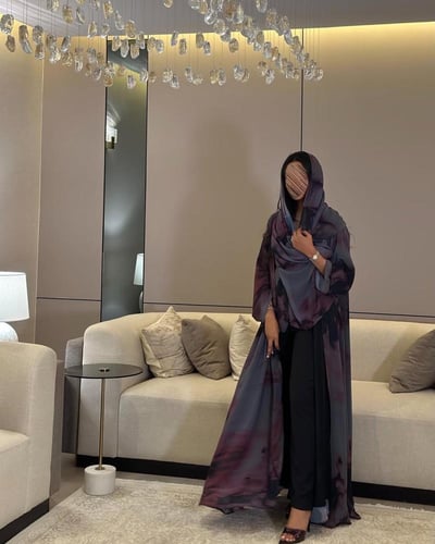 عباية شيفون طبقتين القصة كلوش .