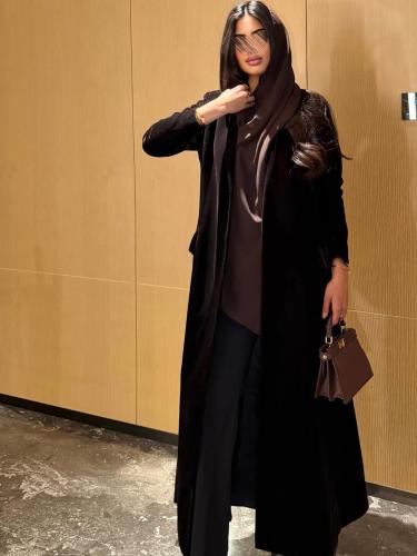 بلايزر مخمل بني مبطن