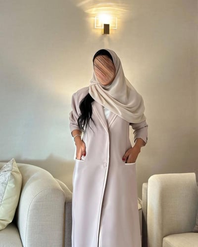 عباية بليزر مبطن كتان بيج