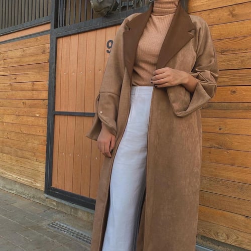 عباية شتوية شامواه بني -فروة