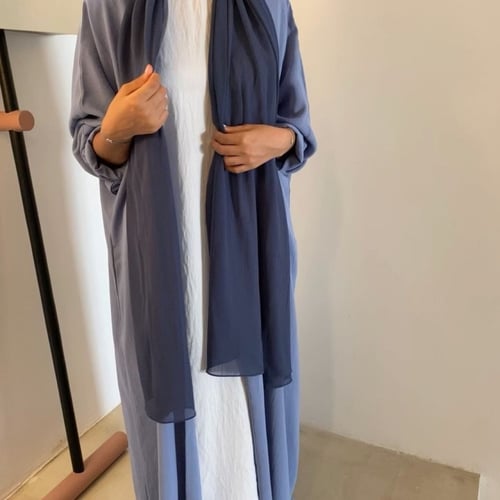 عباية لنن أزرق نص بشت