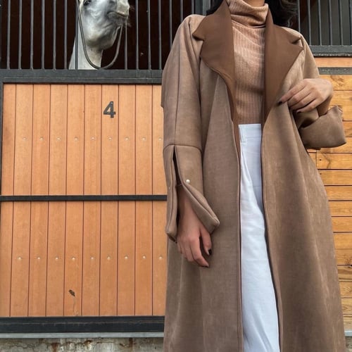 عباية شتوية شامواه بني -فروة