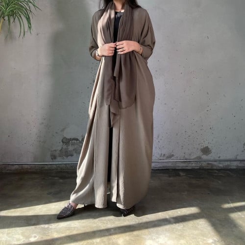 عباية لنن زيتي فاتح نص بشت