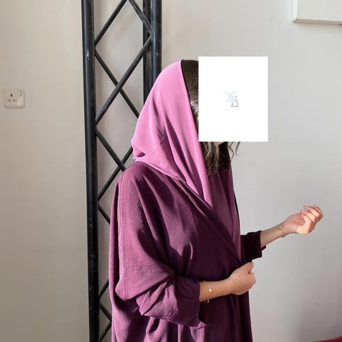 عباية لنن بنفسجي غامق نص بشت