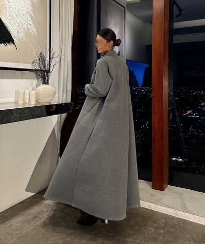 عباية كلوش جوخ رمادي