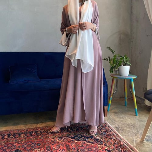 عباية لنن امريكي نود ، الكم مبطن ابيض ، قصة كلوش