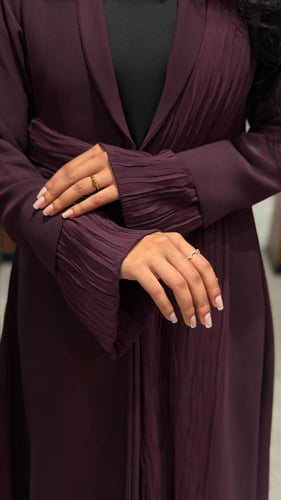 عباية كريب كوبا بنفسجي مع شيفون مكسر " صيفية "