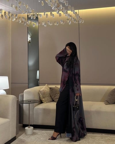 عباية شيفون طبقتين القصة كلوش .