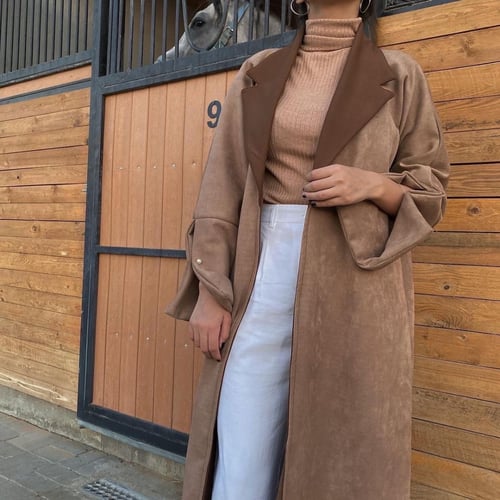 عباية شتوية شامواه بني -فروة